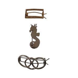 Vintage hair clips circle square seahorse hair pins